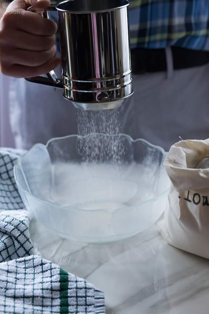 zucchini bread- flour sifting